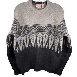Donner Mountain Virgin Wool Sweater Sz M Gray & Black
